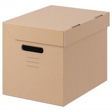 Коробка с крышкой IKEA PAPPIS коричневый 25x34x26 см (001.004.67)