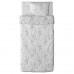Комплект постільної білизни IKEA ALVINE KVIST білий сірий 150x200/50x60 см (001.596.41)