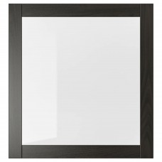Стеклянная дверь IKEA SINDVIK черно-коричневый прозрачное стекло 60x64 см (002.963.13)