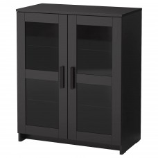 Шафа з дверима IKEA BRIMNES скло чорний 78x95 см (003.006.64)