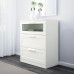 Комод з 3 шухлядами IKEA BRIMNES білий матове скло 78x95 см (003.920.41)