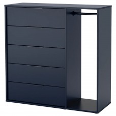 Комод с платяной штангой IKEA NORDMELA черно-синий 119x118 см (004.216.56)