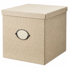 Коробка з кришкою IKEA KVARNVIK бежевий 32x35x32 см (004.594.80)