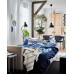 Комплект постільної білизни IKEA KUNGSBLOMMA темно-синій білий 200x200/50x60 см (004.659.66)