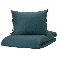 Комплект постільної білизни IKEA PUDERVIVA темно-синій 150x200/50x60 см (004.671.83)