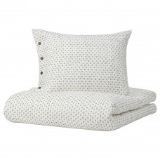 Комплект постельного белья IKEA VAGTAG белый темно-коричневый 200x200/50x60 см (004.822.73)