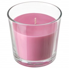 Ароматическая свеча в стакане IKEA SINNLIG вишня ярко-розовый 9 см (004.825.60)