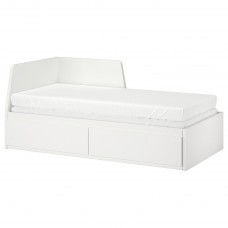 Кушетка с 2 ящиками IKEA FLEKKE белый матр. MALFORS жесткий 80x200 см (091.298.76)