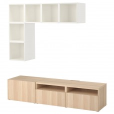 Комбінація шаф для TV IKEA BESTA / EKET білий білений дуб 180x40x170 см (091.927.40)