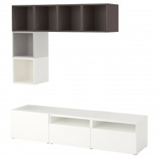 Комбінація шаф для TV IKEA BESTA / EKET білий темно-сірий 180x40x170 см (092.044.08)