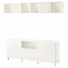 Комбінація шаф для TV IKEA BESTA / EKET білий 210x40x220 см (092.211.58)