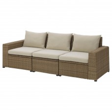 3-місний модульний диван IKEA SOLLERON коричневий бежевий 223x82x82 см (092.413.83)