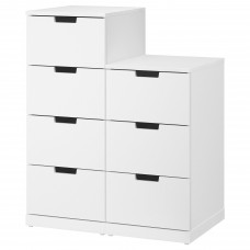 Комод на 7 шухляд IKEA NORDLI білий 80x99 см (092.480.06)