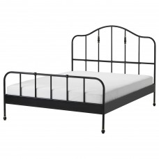 Каркас кровати IKEA SAGSTUA черный ламели LUROY 160x200 см (092.688.34)