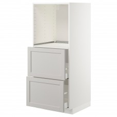 Модуль кухонної шафи IKEA METOD / MAXIMERA білий світло-сірий 60x60x140 см (092.746.27)