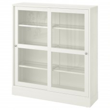 Шафа-вітрина IKEA HAVSTA білий прозоре скло 121x37x134 см (092.768.72)