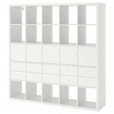 Стелаж з 10 вставками IKEA KALLAX білий 182x182 см (092.783.38)