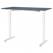 Письмовий стіл-трансформер IKEA BEKANT синій білий 160x80 см (092.821.99)