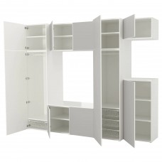 Гардероб IKEA PLATSA білий світло-сірий 300x57x243 см (092.873.14)