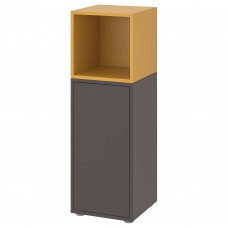 Комбінація шаф на ніжках IKEA EKET темно-сірий золотисто-коричневий 35x35x107 см (092.901.23)