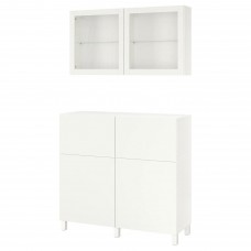 Комбінація шаф та стелажів IKEA BESTA білий 120x42x240 см (093.017.82)