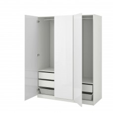 Гардероб IKEA PAX білий глянцевий білий 150x60x201 см (093.035.02)