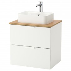 Шкаф для раковины IKEA GODMORGON/TOLKEN / HORVIK белый бамбук 62x49x72 см (093.084.82)
