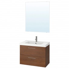 Комплект мебели для ванной IKEA GODMORGON / ODENSVIK коричневый 83x49x64 см (093.223.22)