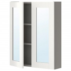 Зеркальный шкаф IKEA ENHET серый белый 60x15x75 см (093.236.61)
