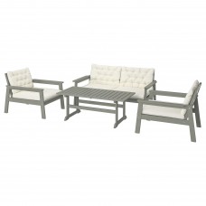 4-местный комплект садовой мебели IKEA BONDHOLMEN серый бежевый (093.239.96)