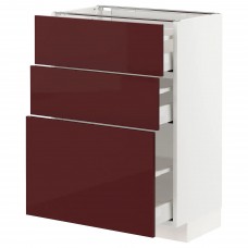 Підлогова кухонна шафа IKEA METOD / MAXIMERA білий глянцевий темний червоно-коричневий 60x37 см (093.276.35)