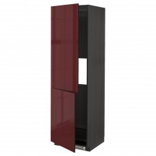 Модуль кухонної шафи IKEA METOD чорний глянцевий темний червоно-коричневий 60x60x200 см (093.281.40)