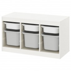 Комбінація стелажу IKEA TROFAST білий сірий 99x44x56 см (093.287.91)