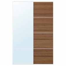 Пара раздвижных дверей IKEA AULI / MEHAMN зеркальное стекло коричневый 150x236 см (093.288.71)