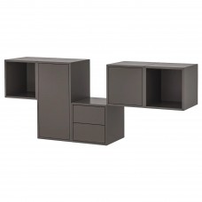 Комбінація настінних шаф IKEA EKET темно-сірий 175x35x70 см (093.293.90)