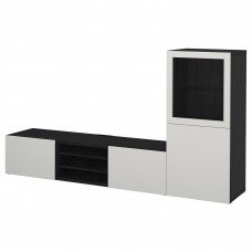 Комбинация шкафов под TV IKEA BESTA черно-коричневый 240x42x129 см (093.294.27)