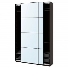 Гардероб IKEA PAX / AULI черно-коричневый зеркальное стекло 150x44x236 см (093.301.19)