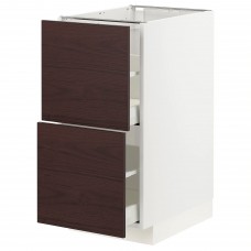 Підлогова кухонна шафа IKEA METOD / MAXIMERA білий темно-коричневий 40x60 см (093.337.64)