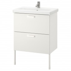 Шкаф для раковины IKEA ENHET / TVALLEN белый 64x43x87 см (093.364.23)