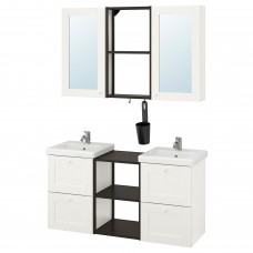 Набір меблів для ванної IKEA ENHET / TVALLEN білий антрацит 124x43x65 см (093.375.97)
