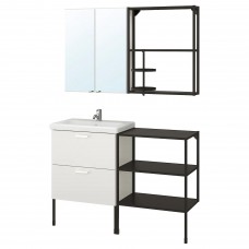 Комплект мебели для ванной IKEA ENHET / TVALLEN белый антрацит 122x43x87 см (093.376.39)