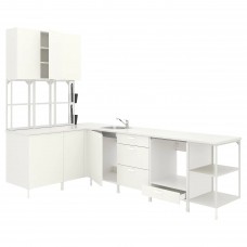 Угловая кухня IKEA ENHET белый (093.378.37)