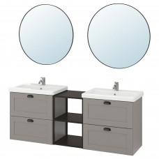Комплект мебели для ванной IKEA ENHET / TVALLEN серый антрацит 164x43x65 см (093.383.37)
