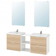 Комплект мебели для ванной IKEA ENHET / TVALLEN под дуб белый 164x43x65 см (093.383.42)