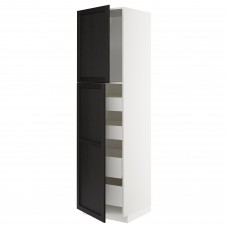 Модуль кухонної шафи IKEA METOD / MAXIMERA білий чорний 60x60x220 см (093.560.29)