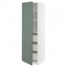 Модуль кухонної шафи IKEA METOD / MAXIMERA білий сіро-зелений 60x60x200 см (093.764.52)