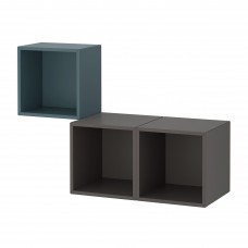Комбінація настінних шаф IKEA EKET сіро-бірюзовий темно-сірий 105x35x70 см (093.860.45)