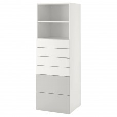 Стелаж IKEA SMASTAD / PLATSA білий сірий 60x57x181 см (093.880.73)