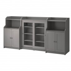 Комбінація шаф IKEA HAUGA сірий 244x46x116 см (093.886.43)