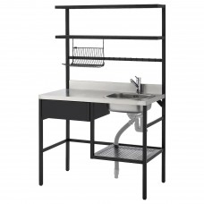 Міні-кухня IKEA RAVAROR чорний 112x60x178 см (093.889.64)